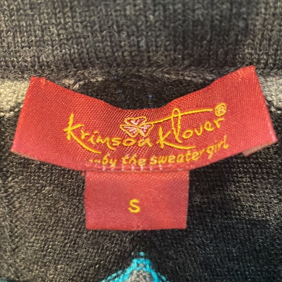 Krimson Klover sweater skirt knit merino wool chevron black gray turquoise S - Picture 7 of 8